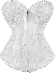 [KissDate] Women's Palace Corset, Breast Lifting and Tummy Controlling Corset (White,Medium)