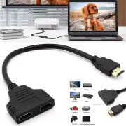 HDMI Splitter Adapter Cable 1 in 2 Out HDMI Male to Dual HDMI Female^