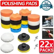 22pcs 3" Buffing Polishing Car Polisher Drill Sponge Pads Kit Waxing Buffer Set
