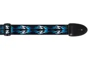 XTR Guitar Strap Blue Tribal Design 2 Inch Poly Material, Leather Ends