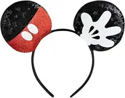 CHuangQi Mouse Ears Headband, Double-sided Sequins, Glitter Hair Band for Birthday Party, Holiday Dresses & Cosplay For Unisex Children