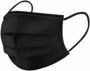 200 Piece / Black Face Mask Disposable / 3-Ply Ear-Loop Non Medical Mouth & Nose