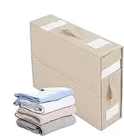 FOLDABLE BED SHEET ORGANIZER - Durable Linen Closet Storage Solution with Double Visual Window | Blanket Storage Box, Compact Sheet Set Organizer for Bedding Clothes Blanket with Handles, 38x32x11.5cm
