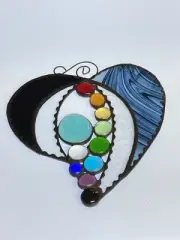 Stained Glass Heart Suncatcher Gothic Black