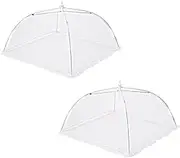 2 Pieces Mesh Food Cover Tent Umbrella, 12.6 inch Foldable Food Dome Cover Protector Pop Up Nets Outdoor Plate Covers Mesh Screen Tents for Fruit Cake Dish Picnic BBQ, Keeping Out Fly Mosquitoes