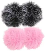 Kisangel 4pcs Microphone Windscreen Windproof Fur Mic Cover for Recording Stages Meetings Mic From Moisture Damage
