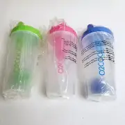 O2COOL Set of 3 Shaker Bottles NEW Green Pink Blue 20oz BPA-Free Blender Bottle