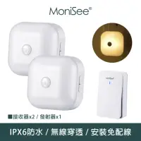 在飛比找momo購物網優惠-【MoniSee 莫尼希】北歐風觸控夜燈自發電無線門鈴-擴充