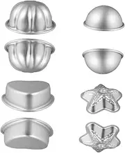 KALLORY 4 Set Bath Salt Ball Baking DIY Baking Tool Bath Salt Cake Bath Bath Shapes Aluminum Alloy Bath Baking Silver