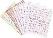 BCOATH 6pcs Yoga Posture Wall Poster Yoga Sequence Chart Exercise Charts Gym Posters Workout Wall Art Home Decor Fitness Room Decor