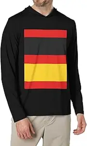 [JEJEA] German Flag Print Men's Shirts Long Sleeve Hoodies Fashion Tee Shirts,Causal Fit No Buttons T-Shirts
