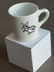 Official Daido Moriyama - White CUP, Printed Hand-drawn cat illustration Japan