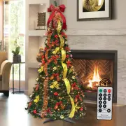 Pull up Christmas Tree Pre Lit with 200 LED Lights 6FT Pop up Christmas Tree USA