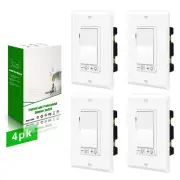 4PK 15A 120V Dimmer Light Switch Single Pole or 3-Way for LED /Incandescent /CFL