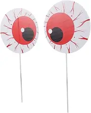 GAROZATION Vintage Halloween Garden Sign 2 Pack Outdoor Decorations Scary Eyes Stake