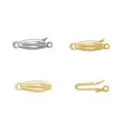 14K Gold or Sterling Silver 13mm Fish Hook Clasp Beading Pearl Strand Chain End
