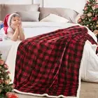 Fall & Winter Warm Blanket for Bed Sofa Chairs, 50" x 60" Sherpa Throw Blanket