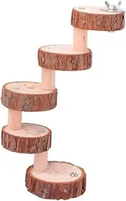 JOINPAYA Wooden Gym Ladder for Animals Step Climbing Platform for Hamsters Parrots and More for Pet Cages Easy Installation Natural Design