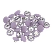 30pcs Fabric Cloth Covered Button 11.5mm Metal Round Sewing Buttons, Purple