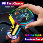 Car Bluetooth 5.0 FM Transmitter Wireless Adapter Mic Audio Receiver Auto MP3
