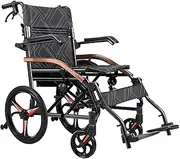 Magnesium Alloy Wheelchair Lightweight Folding Wheelchair with Handbrakes and Adjustable Armrest Manual Wheelchair for Elderly