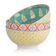 3 Pack Large Pasta Ceramic Bowls Serving Salad Soup Porcelain Noodle Ramen Big