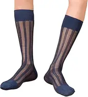 [Yjcnelcr] Mens Casual Business Dress Socks Middle Calf Wide Sheer Nylon Stockings Formal Suit See Through Silk Socks