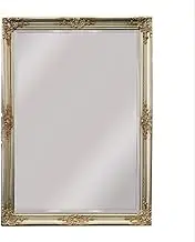 French Ornate Provinsional Style Champagne Framed Mirror Small Rectangular