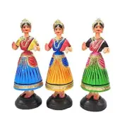 Traditional Multicolor Kondapalli Thread Making Lady Toy For Living Room Decor