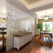 YIZUNNU 24Pcs Hanging Room Divider DIY PVC Panels Wall Screen Panel Hollow Out Design Room Decorative Dividers and Folding Privacy Screens (White 24pcs)