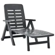 Folding Sun Lounger Plastic Anthracite