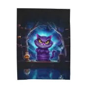 Cheshire Cat Alice in Wonderland Modern Fantasy Art Velveteen Plush Blanket