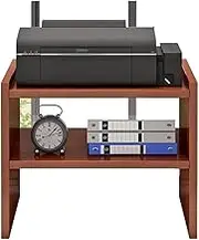Printer Stand Printer Shelf Copier Desktop Multilayer Stand Desk Sub-Office Desk Household Storage Shelf Printer Table(Brown,Small)