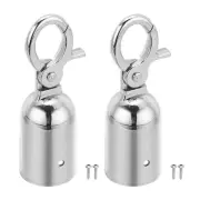 1.3"x3.7" Stanchion Rope End Stopper, 2 Pack Cord End Caps End Cap, Silver