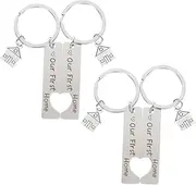 [BESTYASH] 4pcs Unique Keychains Key Rings for Homeowners Housewarming present Pendants Commemorative Keychain Decor for Couples and Newlyweds