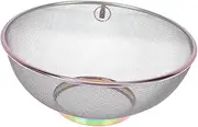 Hoement Rice Washing Bowl Metal Strainer Metal Colander Stainless Steel Mini Colander for Draining
