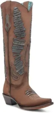 CORRAL LADIE'S COGNAC DENIM WOVEN TALL TOP WESTERN BOOTS A4754