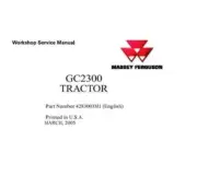 Workshop Service Manual for Massey Ferguson GC2300 Tractor Get it Today