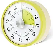 Blackonvlm 60 Minute Visual Timer, Yellow, 7.6 cm Disk, Silent Time Management Tool, Classroom Timer, Kitchen Timer