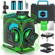 Laser Level Self Leveling 360 Green 4-Plane 4D 16 Line 10000mAh All-Inclusive...