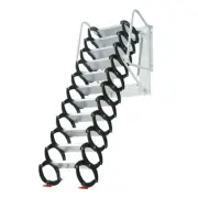27.6x27.6inch Black Loft Wall Mounted Ladder Stairs Attic Extension Al-Mg Alloy