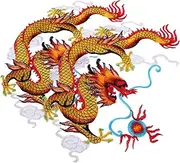 MOKKHNB 1 Pair Dragon Iron Patches for Clothing Traditional Chinese Embroidered Applique Versatile Sewing Embroidery Patches for Jackets and Cheongsam Stylish Decorations