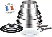 Tefal Ingenio Preference Induction Stainless Steel 13 Piece Cookware Set Handles