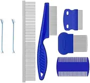 7 Pieces Tear Stain Remover Comb Double-Sided Dog Eye Comb Brush Dog Combs Double Head Comb Multipurpose Tool