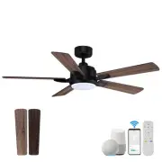 52” Smart Ceiling Fans with Lights Remote,Quiet DC Motor,Outdoor Indoor Moder...