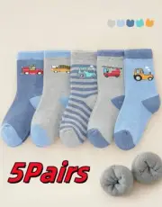 5 Pair socks for Winter Season, Car Shape Pattern