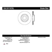 StopTech 126.33113CSL Sport Slotted Cryo Rear Left Disc Brake Rotor For Audi NEW (for: Audi)