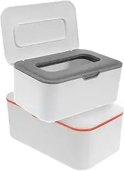 Toyvian 2pcs Wipes Holders with Lid Sealed Tissue Storage Box for Wet Dry Wipes Versatile Organizer for Bathroom Living Moisture Retention Design Household Container Grey