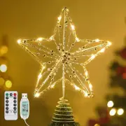 Christmas Star Tree Topper, USB Powered Remote Controlled 11.8 Inch Christmas...