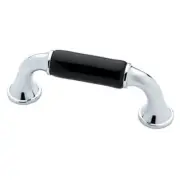 Liberty P37372C-PC 3" Contemporary Black Ceramic & Chrome Cabinet Drawer Pull